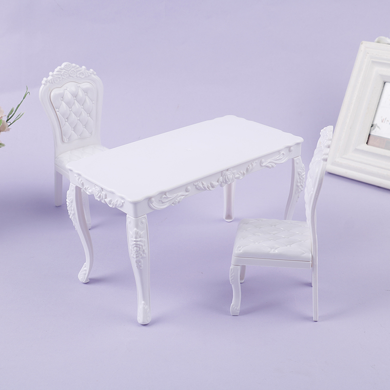 Office Furniture Group - เก้าอี้โต๊ะทานอาหารตุ๊กตา1/6 BJD เก้าอี้โต๊ะในสำนักงานคอมพิวเตอร์ perabot dapur ขนาดเล็กสำหรับตกแต่งบ้านตุ๊กตา