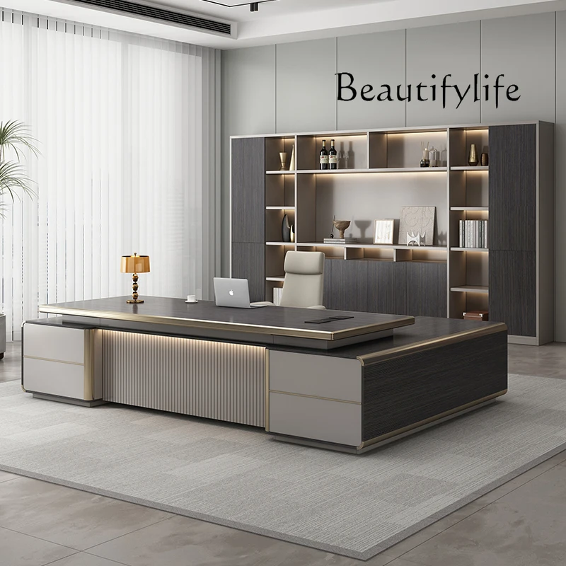 Office Furniture Jb - โต๊ะคอมพิวเตอร์หรูหราทันสมัยรูปตัว L พร้อมตู้เก็บของรูปตัว L โต๊ะทำงานสำหรับผู้บริหารพร้อมลิ้นชัก เฟอร์นิเจอร์สำหรับสำนักงาน