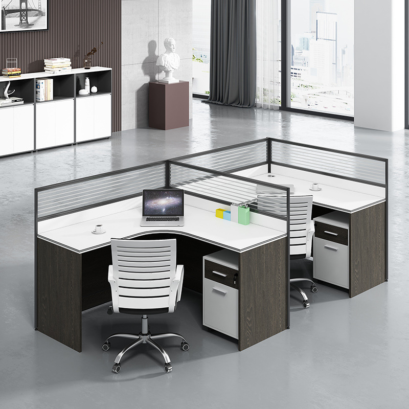 Office Furniture Now - โต๊ะทำงานสำนักงานแบบมีฉากกั้น 2 ถึง 8 ที่นั่ง แบบเรียบง่าย