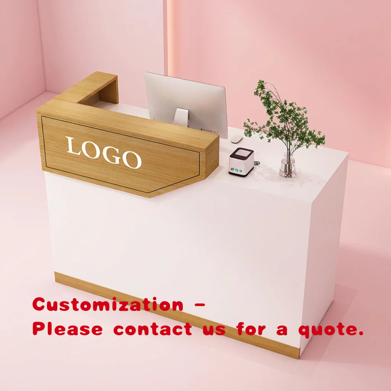Office Furniture Ideas - เคาน์เตอร์ต้อนรับโรงแรมไม้แบบกำหนดเอง เคาน์เตอร์หน้าสำนักงานทันสมัย ขนาด 1 เมตร โต๊ะต้อนรับแบบกำหนดเอง