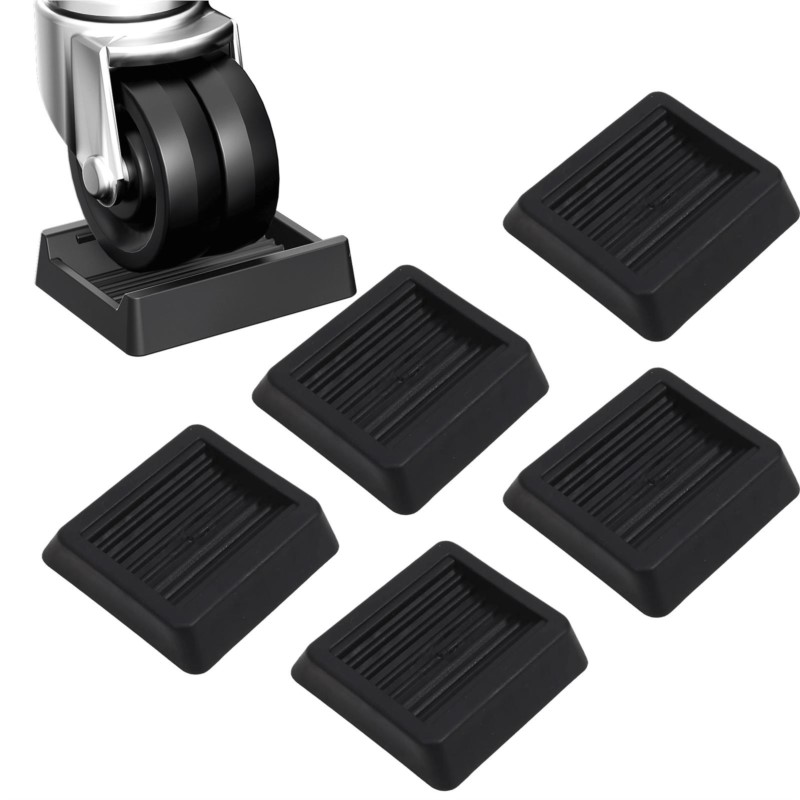 Office Furniture Group - 4 ชิ้น/เซ็ต ตัวกันลื่นสำหรับล้อเก้าอี้สำนักงาน แผ่นรองล้อเฟอร์นิเจอร์ ป้องกันพื้นไม้แข็ง แผ่นกันสั่นสะเทือน