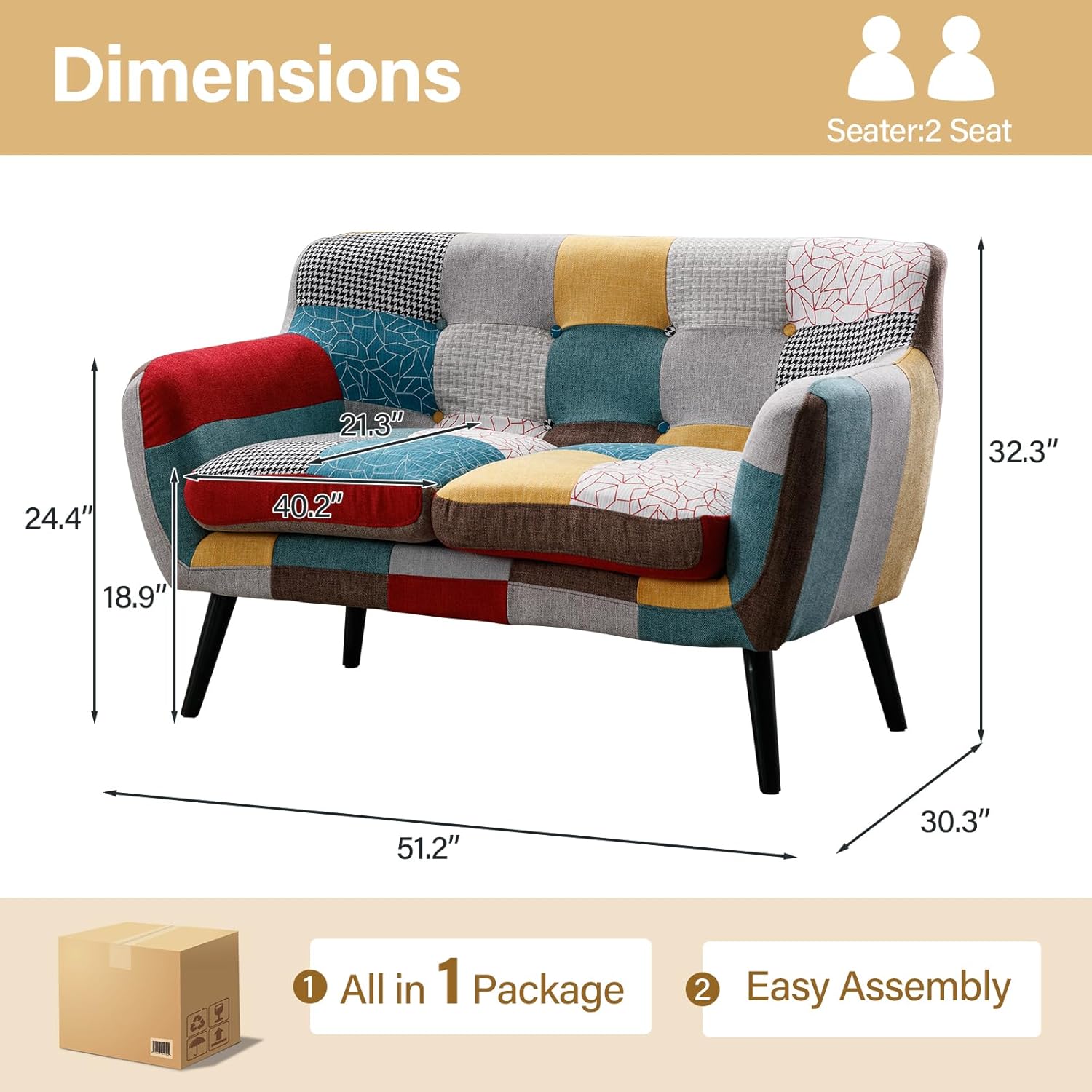 โซฟาเลิฟซีทสไตล์โบโฮสมัยใหม่สำ - Office Furniture Group บทวิจารณ์และราคา