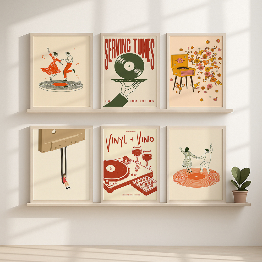 โปสเตอร์ผ้าใบลายดนตรีวินเทจ 1  - Office Furniture And Design บทวิจารณ์และราคา
